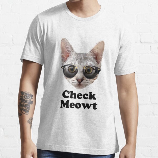Check Meowt Cat Wearing Sunglasses 2 Essential T-Shirt for Sale by  litmusician