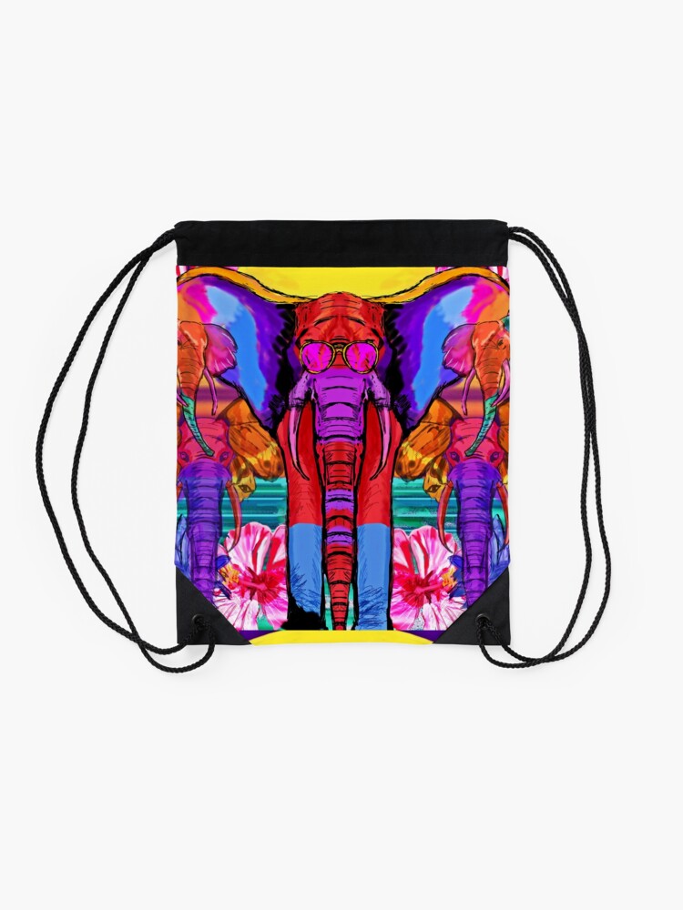 Alternate view of Elephantasy Drawstring Bag