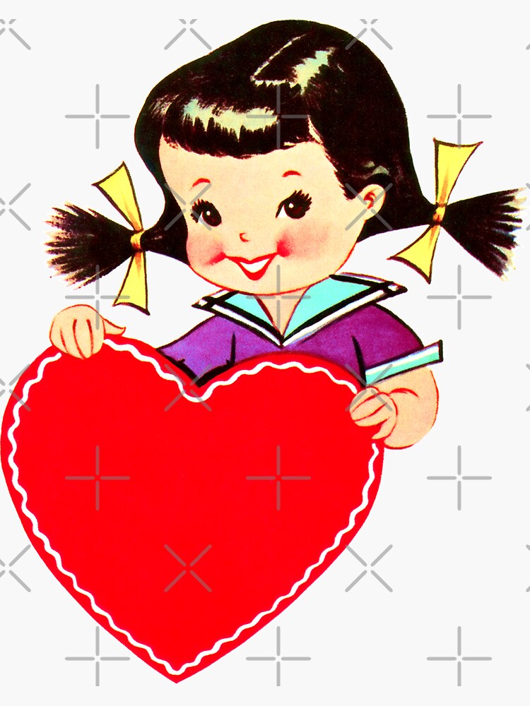 Little Girl with Pigtails and Valentine by SherDigiScraps