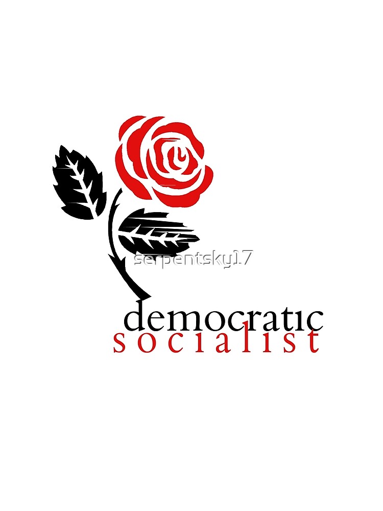 "Democratic Socialist with Rose" T-shirt by serpentsky17 | Redbubble
