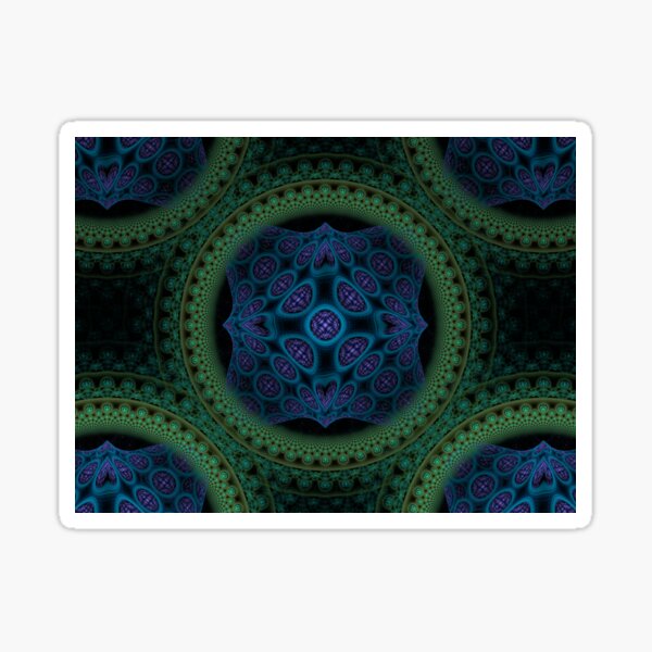 Circular purple blue green fractal Sticker