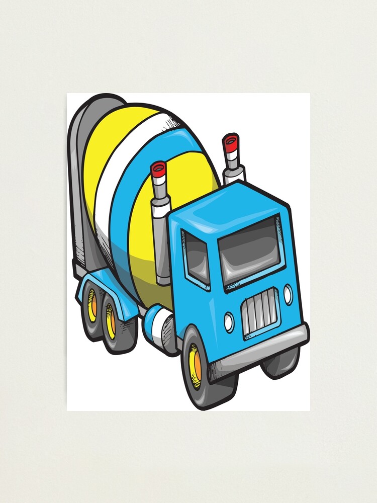 Lámina fotográfica «Niños camiones de cemento y coches de dibujos animados  Teachtoon» de ProjectX23 | Redbubble