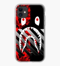Vinilo o funda para iPhone Tira de tiburon negro rojo