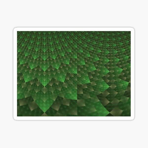 Green and White Squares Digital Art Fractal Sticker