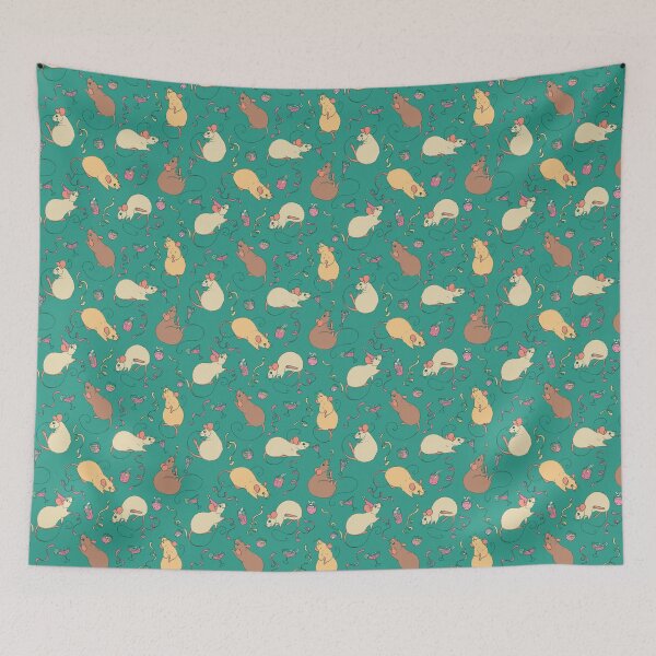 Item preview, Party Rats in Teal Retro designed and sold by Holly Wells . Sweet Illustrations.