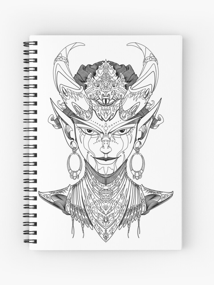 Cuaderno de espiral «Dibujos de Retrato de una niña demonio» de  StasCherkezov | Redbubble