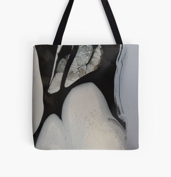 schwarz und weiß Allover-Print Tote Bag