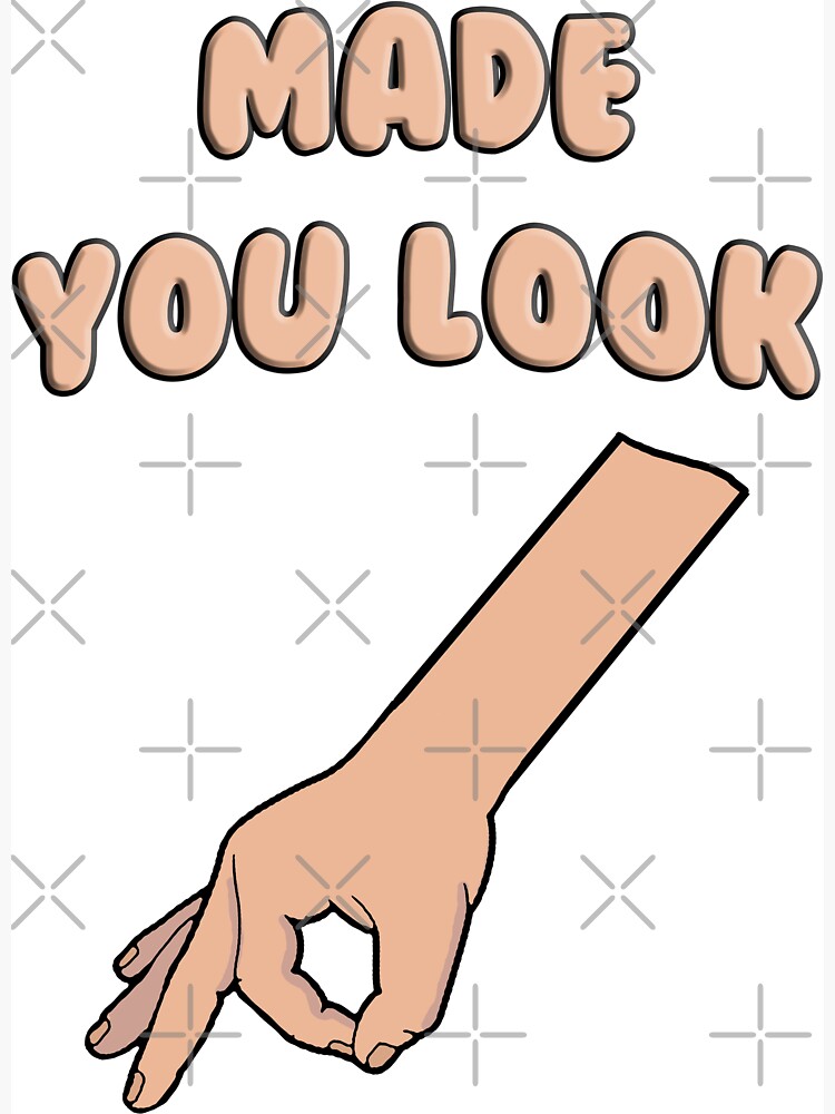Made you look circle game hands image Royalty Free Vector
