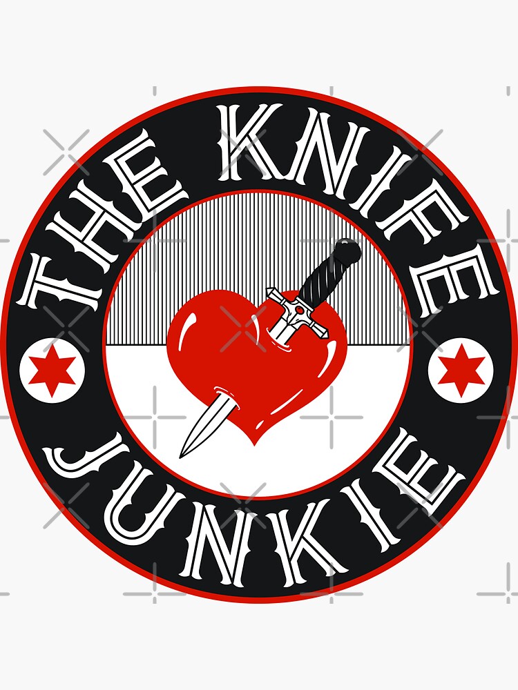 Thumbnail 3 of 3, Sticker, The Knife Junkie designed and sold by Fun-T-Shirts.