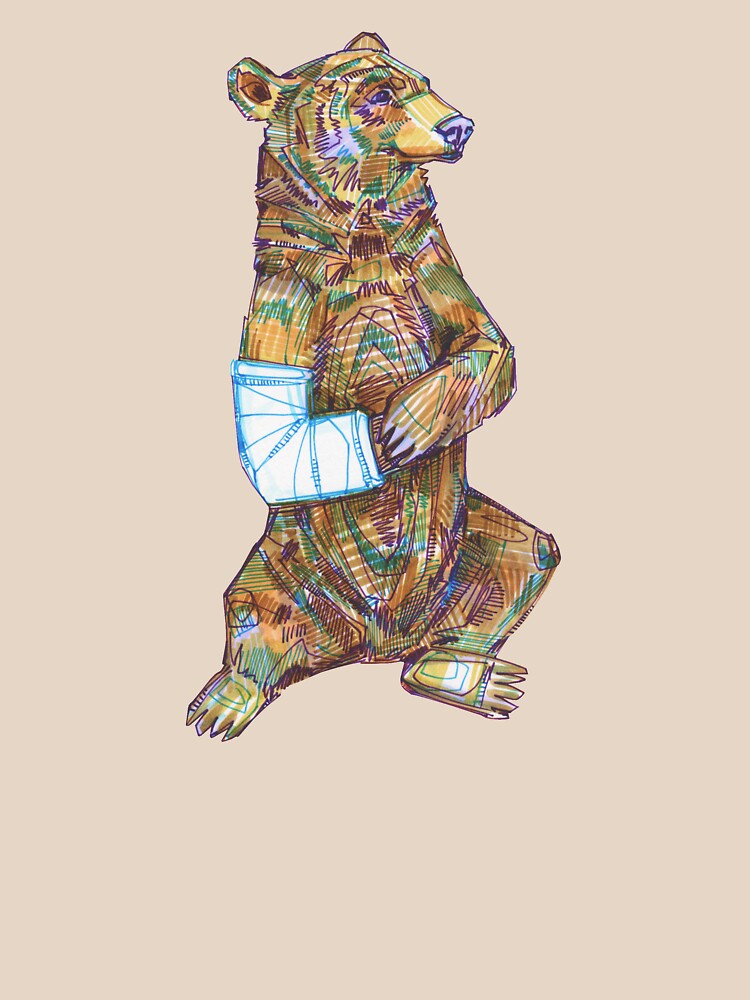Broken Arm Bear Drawing - 2017 by gwennpaints