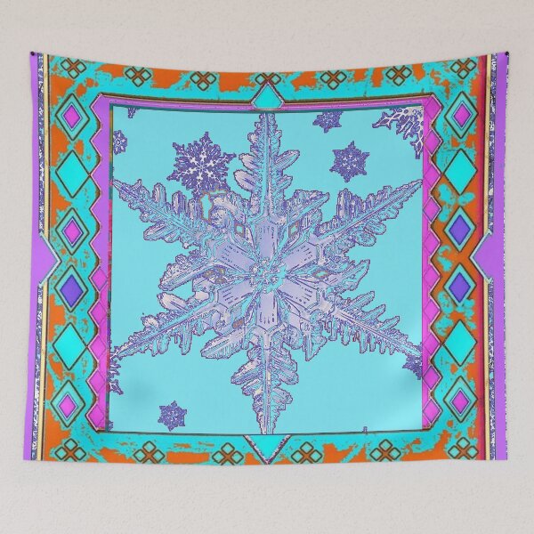 Item preview, ICELANDIC STYLE BLUE-LILAC SNOWFLAKE ART designed and sold by sharlesart.