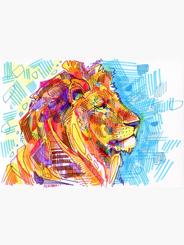 Lion Drawing - 2011 by gwennpaints