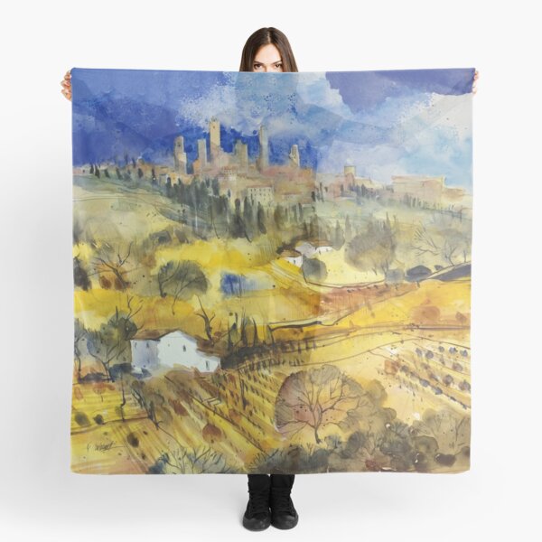 Tuscan landscape - San Gimignano Scarf