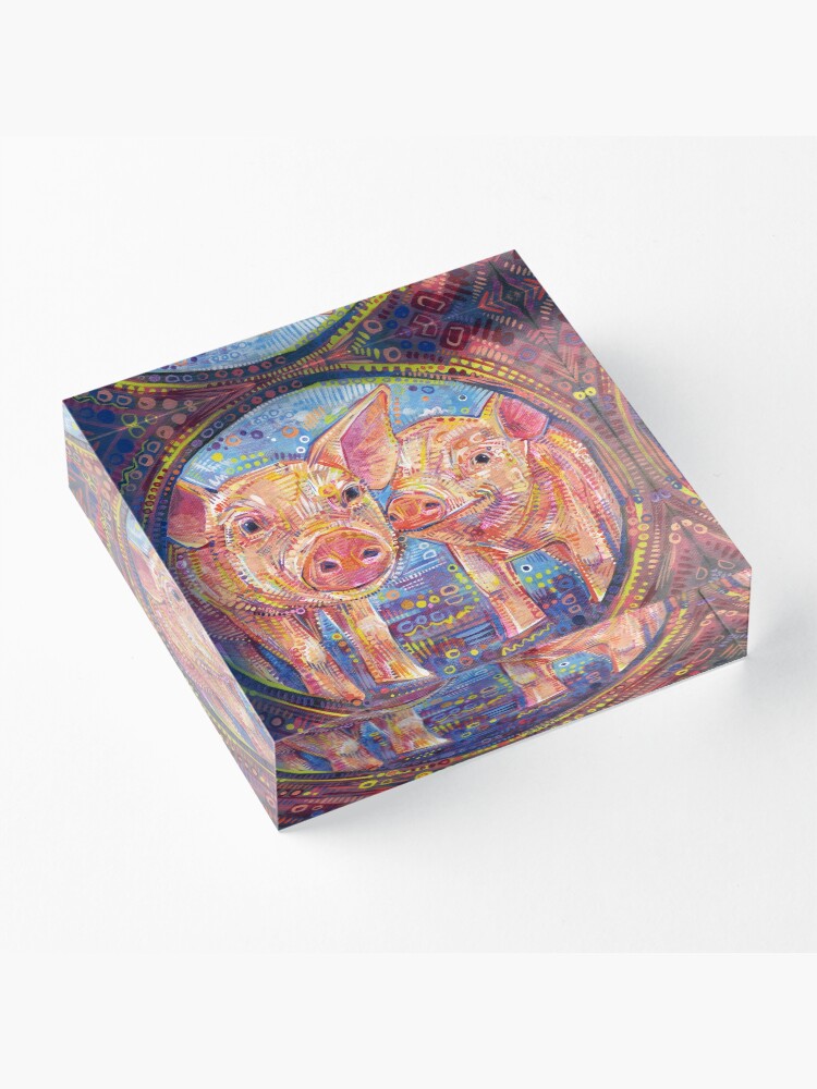 Alternate view of Piggles Painting - 2014 Acrylic Block