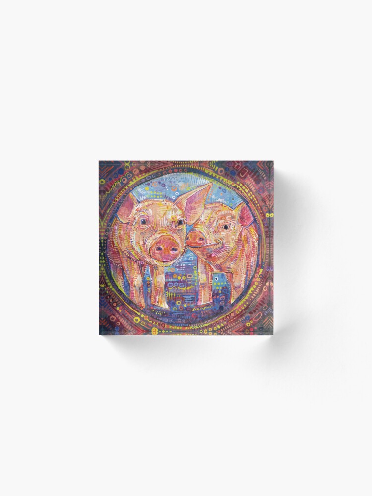 Alternate view of Piggles Painting - 2014 Acrylic Block
