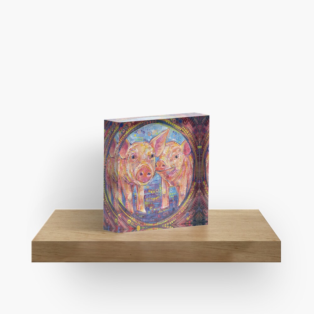 Piggles Painting - 2014 Acrylic Block