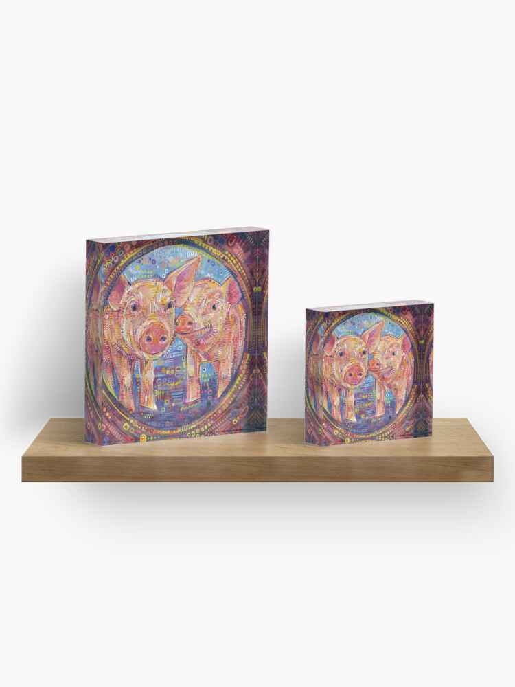 Alternate view of Piggles Painting - 2014 Acrylic Block