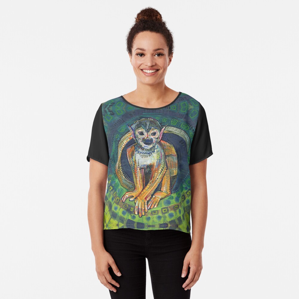 Squirrel Monkey Painting - 2015 Chiffon Top
