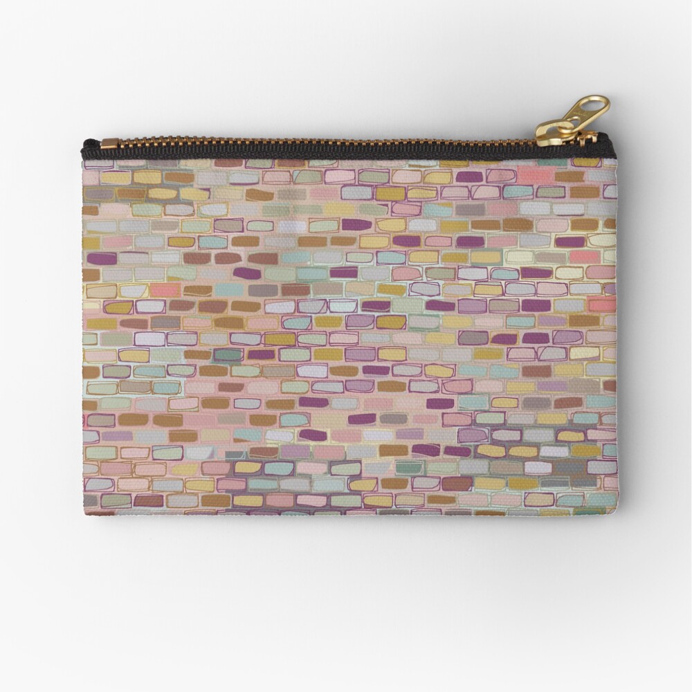 Stone wall (digital art) Zipper Pouch