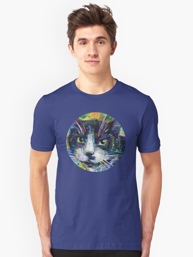 Alternate view of Tuxedo cat painting - 2011 Slim Fit T-Shirt