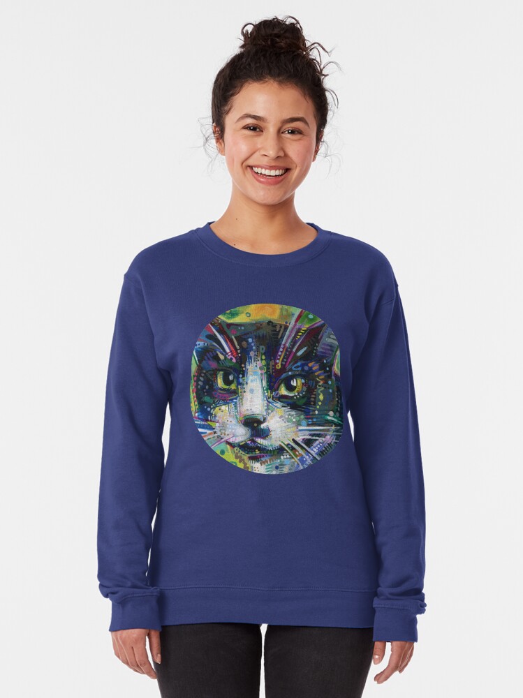 Alternate view of Tuxedo cat painting - 2011 Pullover Sweatshirt