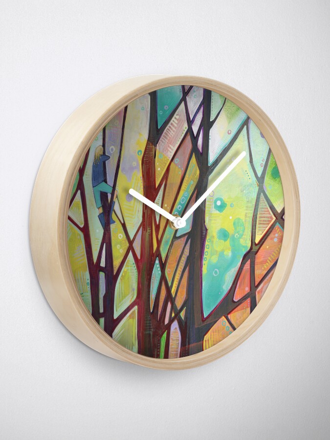 Alternate view of Girl climbing a tree painting - 2012 Clock