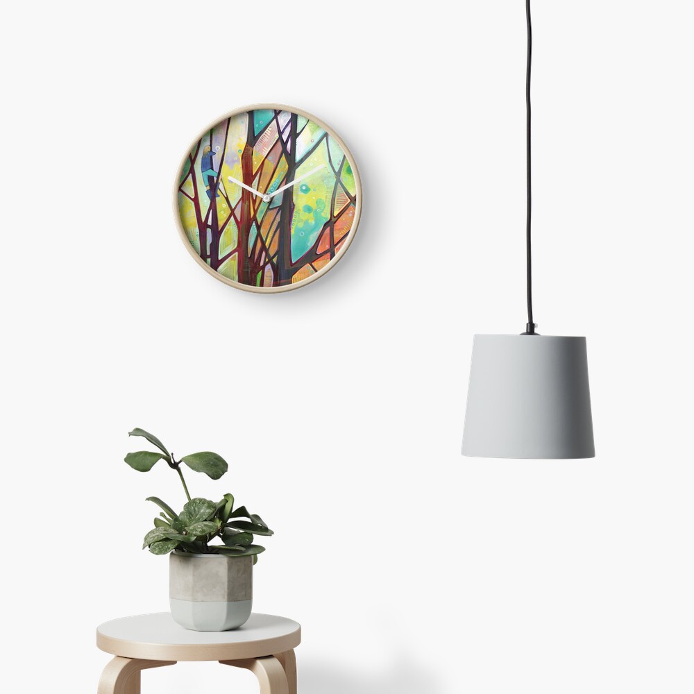 Girl climbing a tree painting - 2012 Clock