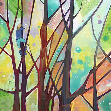 Artwork thumbnail, Girl Climbing a Tree into a Rainbow Sky by Gwenn Seemel