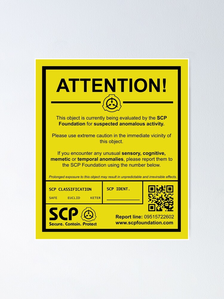 SCP Foundation Members Tees, Class Obejct : SAFE Poster for Sale