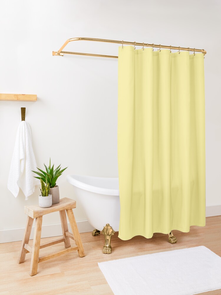 "Buttermilk Yellow Solid Yellow Color" Shower Curtain by podartist Redbubble