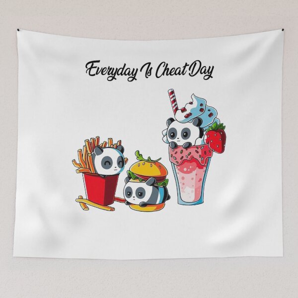 Item preview, Everyday Is Cheat Day Panda Lover Gym Workout designed and sold by DibbaDesigns.