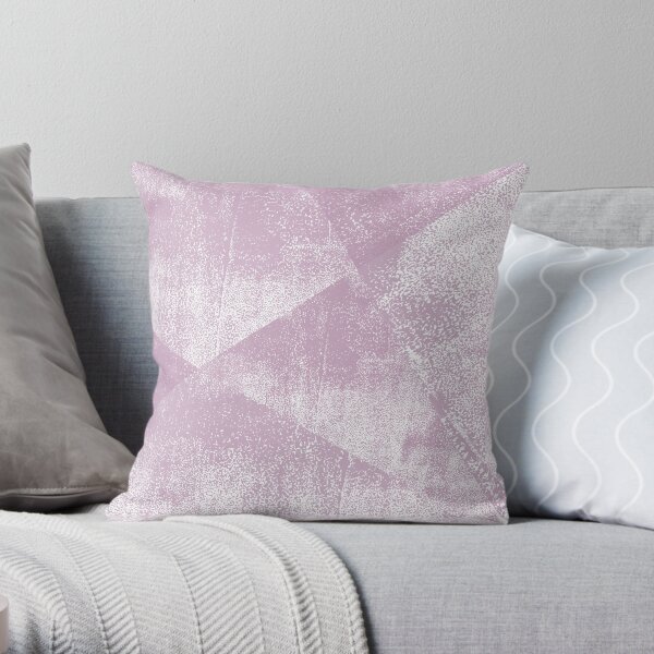 Mauve and White Geometric Ink Texture Throw Pillow