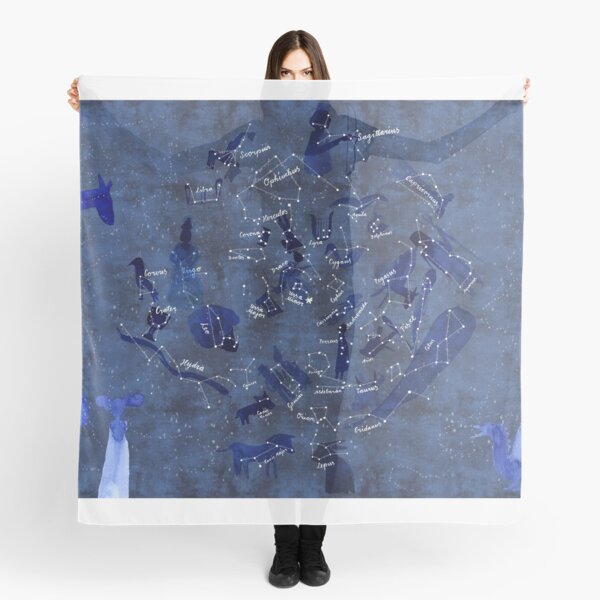 Item preview, Night sky with star sign and latin constellation name, star map designed and sold by Constanze  Guhr.