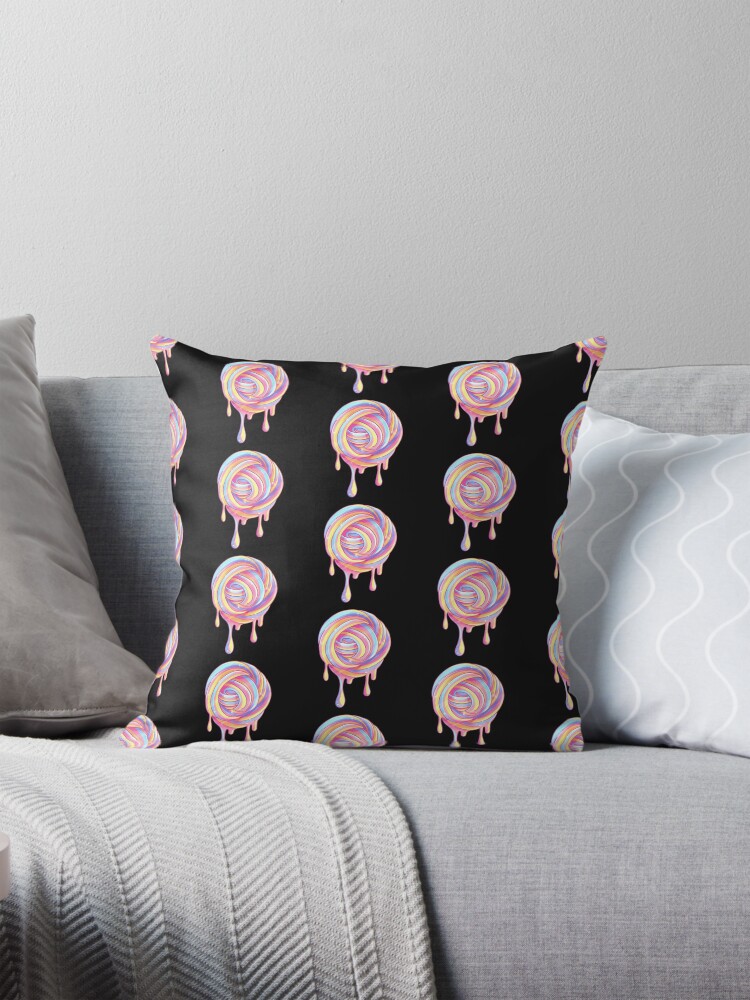 Thumbnail 1 of 4, Pillow, Slime Swirl Drip designed and sold by instadrawvhs.