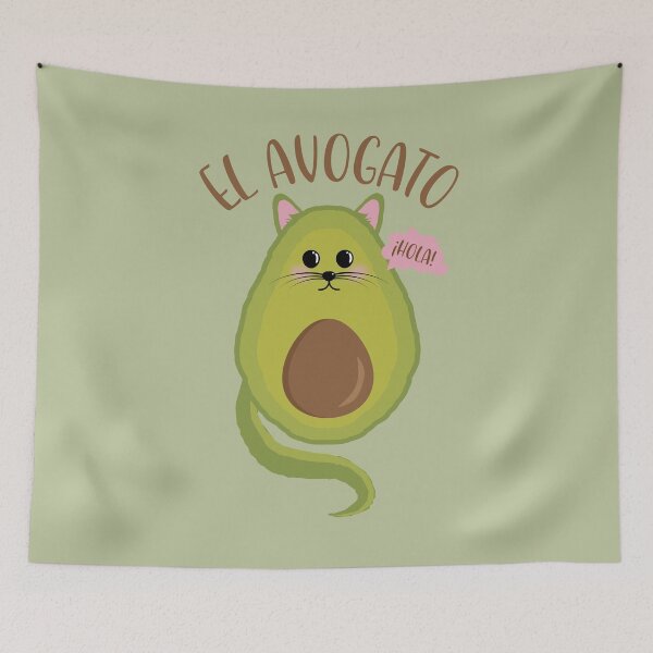 Item preview, El Avogato cute funny cat gato avocado mash-up t-shirt designed and sold by e2productions.