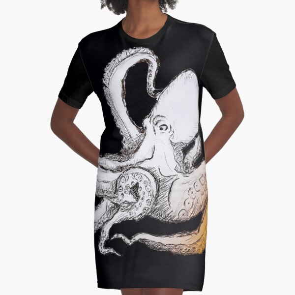 Cthulhu Octopus Squid Graphic T-Shirt Dress