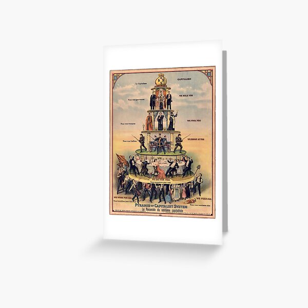 Pyramid of Capitalist Systems" - Industrial Workers of the World, 1911, Anticapitalist Propaganda Poster Greeting Card