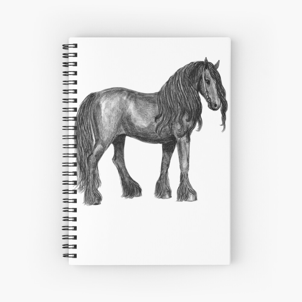 Cahier à spirale « Cheval frison - Illustration de cheval frison - Art