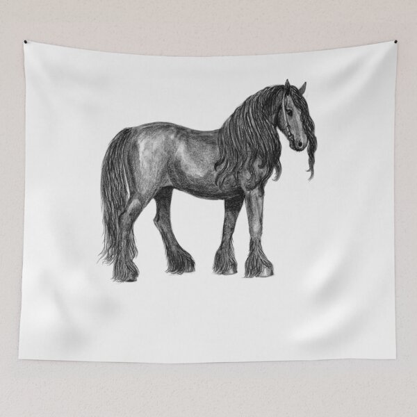 Item preview, Friesian Horse - Friesian Horse Illustration - Horse Art - Horse Shirt - Horse Lover Gift designed and sold by Galvanized.