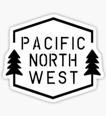 Pegatina PNW Hexágono simple - Árboles negros