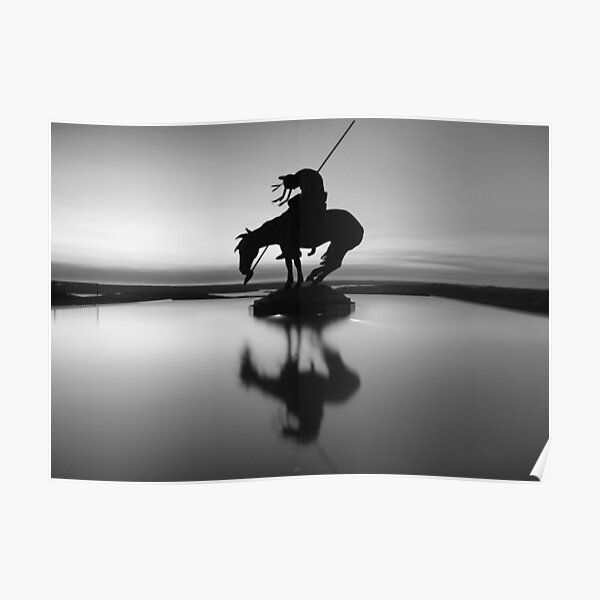 Top Of The Rock Native American Statue Silhouette Reflections Poster By Enjoysshooting Redbubble