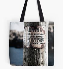 Lighthouse Keepers Warning Tote Bag