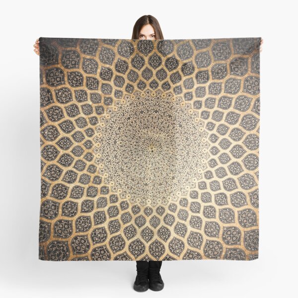 Golden Floral Moroccan Pattern Scarf
