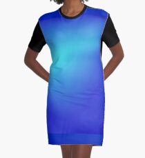 Blue Abstract Background Graphic T-Shirt Dress