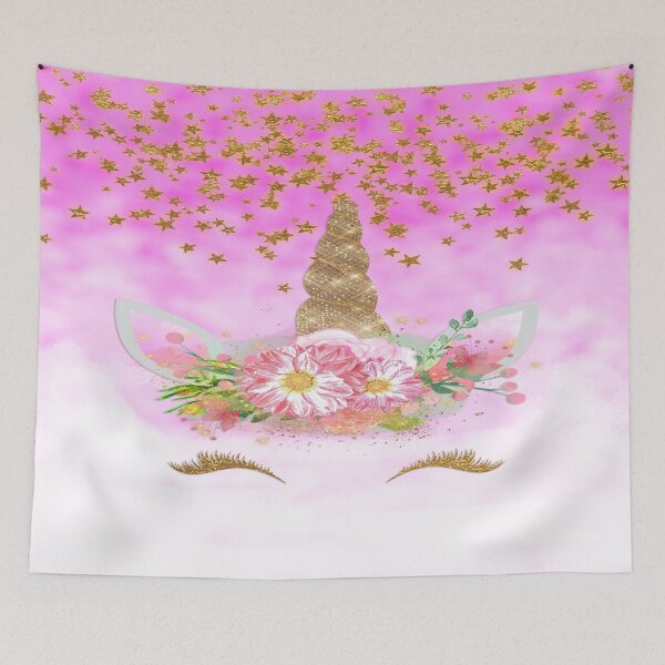 Item preview, Pink Unicorn and Gold Stars designed and sold by GraphicAllusion.