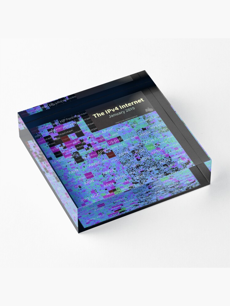 Alternate view of The IPv4 Internet - January 2019 Acrylic Block