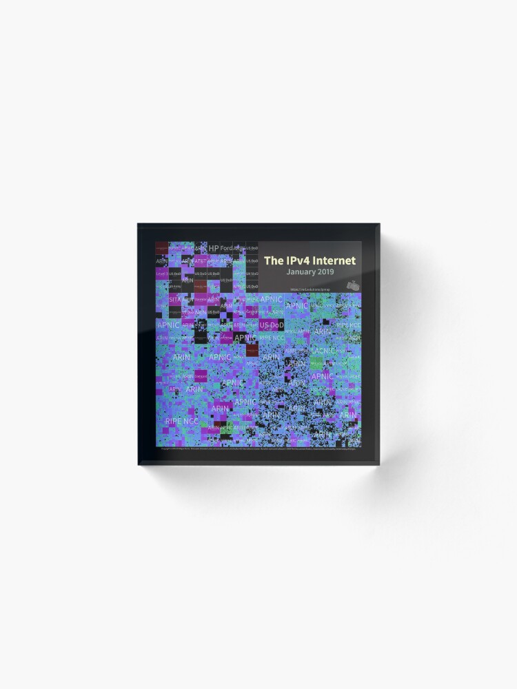 Alternate view of The IPv4 Internet - January 2019 Acrylic Block