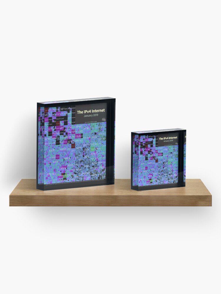 Alternate view of The IPv4 Internet - January 2019 Acrylic Block