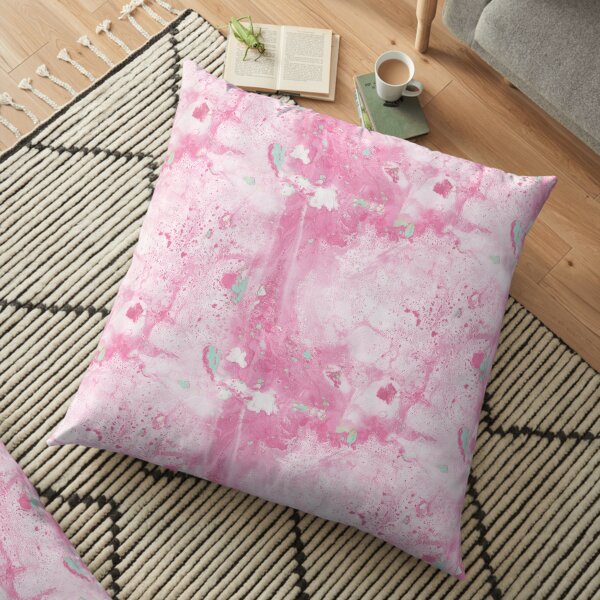 Pink and Mint Marble Floor Pillow