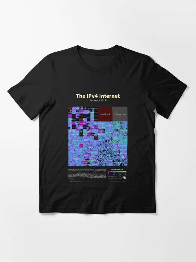 Alternate view of The IPv4 Internet - January 2019 Essential T-Shirt